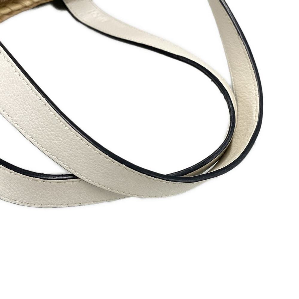 Loewe Natural Leaf Palm White Tote Bag Calfskin Basket - Picture 13 of 16